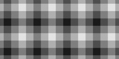 Siyah beyaz kareli geleneksel tartan süslemesi tekrarlanabilir desen, ekose kumaş, masa örtüleri, gömlekler, giysiler. Düzenlenebilir vektör, kolay renk değişimi - bir renk bir nesne