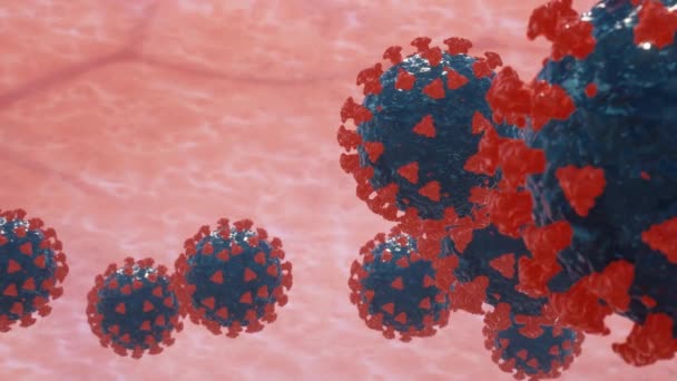 Coronavirus Covid Медична Анімація Модель Вірусу Реалістична Коронавіруси Грипу Небезпечні — стокове відео
