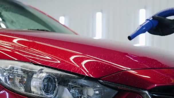 Lavagem Carro Limpeza Limpeza Carro Usando Ventiladores Elétricos — Vídeo de Stock