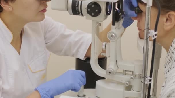 Trabeculoplastia Láser Selectiva Diagnóstico General Enfermedades Oculares Lente Gonioscópica Oftalmológica — Vídeos de Stock
