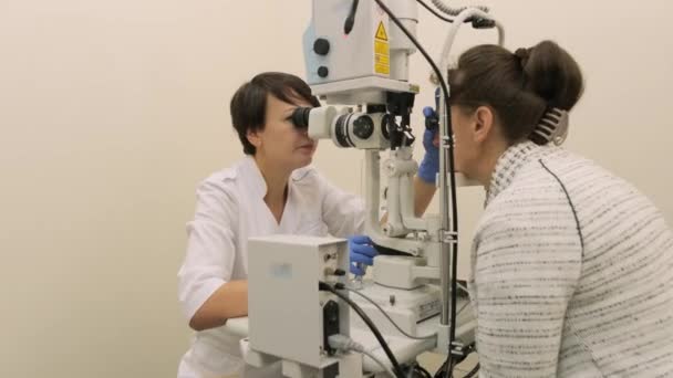 Trabeculoplastia Láser Selectiva Diagnóstico General Enfermedades Oculares Lente Gonioscópica Oftalmológica — Vídeo de stock