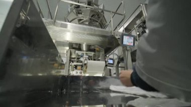 Atıştırmalık kese doldurma ve mühürleme makinesi. Gıda endüstrisi