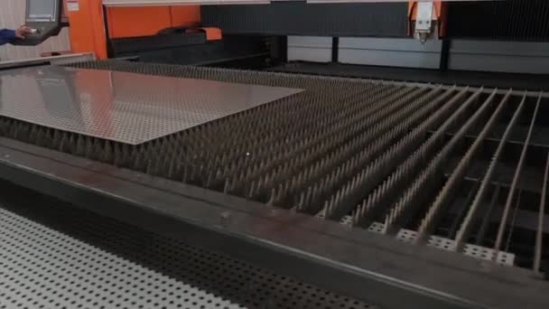 Industrial Moderna Máquina Corte Laser Cnc — Vídeo de Stock