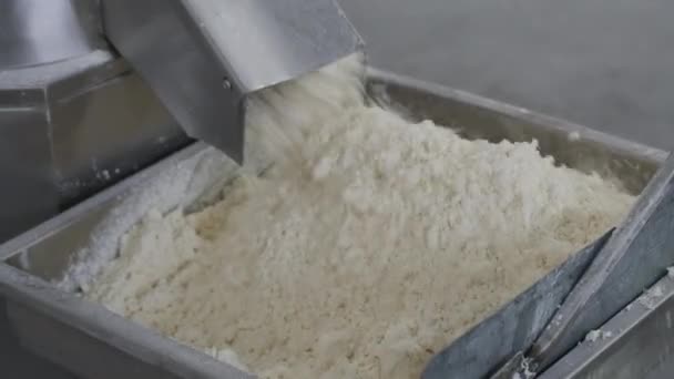 Kartoffelmel Til Snacks Produktion Fabrik Linje Bevæger Gyldne Kartoffelchips Efter – Stock-video