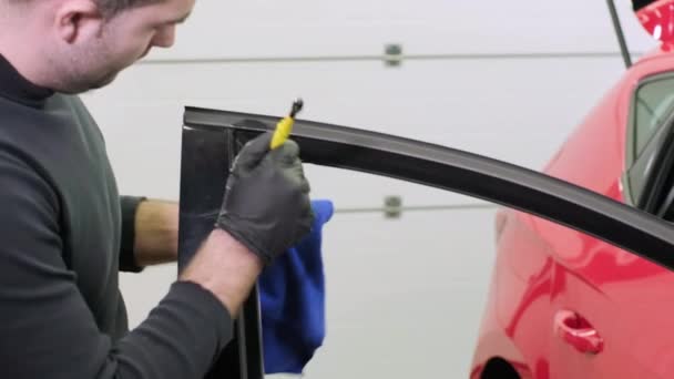 Professionele Auto Schoonmaak Wash Stomerij Detaillering Van Cabine Diepe Reiniging — Stockvideo