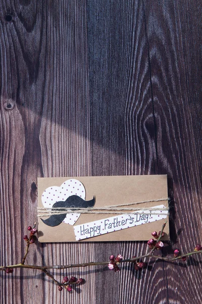 Handmade Craft Box Gifts Paper Tie Text Love Dad Branche — Foto de Stock