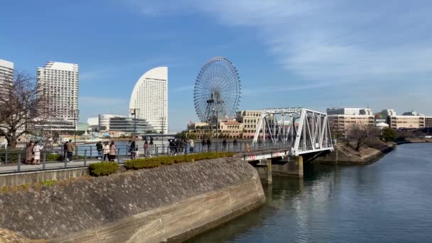 2021 Gen Yokohama Menschen Gehen Auf Der Berühmten Kisha Michi — Stockvideo