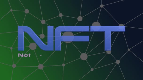 Nft Sinal Token Não Fungível Conceito Blockchain Ethereum Arte Criptográfica — Vídeo de Stock