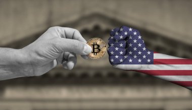 Bitcoin vs, versus USA. The USA puts tough rules and taxes on bitcoin trading