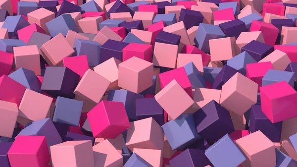 Grupo Cubos Colores Ilustración Abstracta Render —  Fotos de Stock