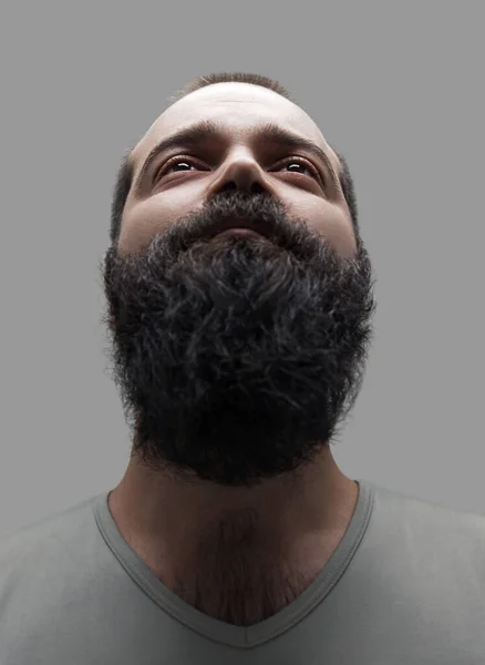 Retrato Hombre Guapo Con Barba — Foto de Stock