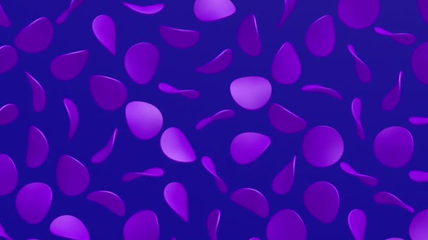 Violet Çarpık Çember Şekilleri Mavi Arka Plan Soyut Canlandırma Boyutlu — Stok video