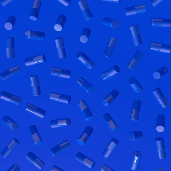 Blue Cylinders Rotating Abstract Animation Render — Stock Photo, Image