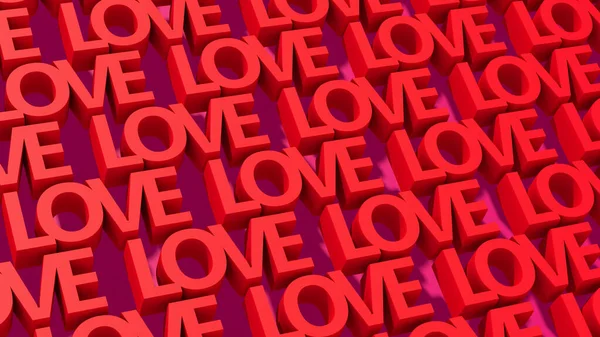 Tipografía Del Amor Rojo Antecedentes Ilustración Abstracta Render — Foto de Stock