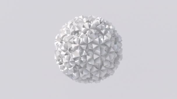 Sfera Bianca Astratta Sfondo Bianco Rendering — Video Stock