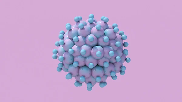 Kék Rózsaszín Fényes Absztrakt Gömb Rózsaszín Háttér Renderelés — Stock Fotó