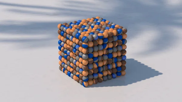 Cube Colorful Balls Hard Light Abstract Illustration Render —  Fotos de Stock