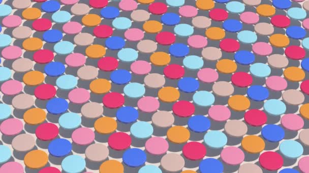 Bunt Glänzende Kreisformen Weißer Hintergrund Abstrakte Animation Renderer — Stockvideo