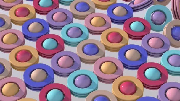 Formes Cercle Coloré Tournant Animation Abstraite Rendu — Video