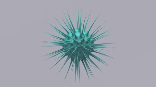 Blauwe Cel Grijze Achtergrond Virus Concept Abstract Animatie Render — Stockvideo