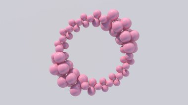 Soyut pembe daire şekli. 3d hazırlayıcı.