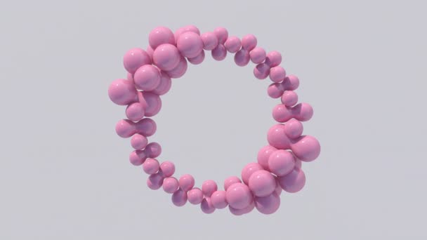 Forma Círculo Rosa Abstracto Que Transforma Renderizar — Vídeo de stock