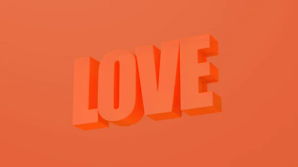 Palabra Amor Naranja Diseño Tipográfico Ilustración Abstracta Render —  Fotos de Stock