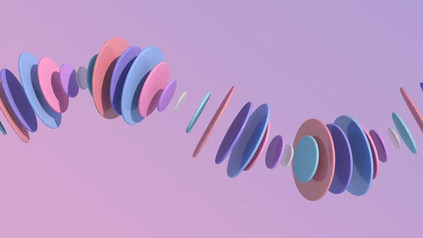 Espiral Com Formas Círculo Coloridas Ilustração Abstrata Renderização — Fotografia de Stock