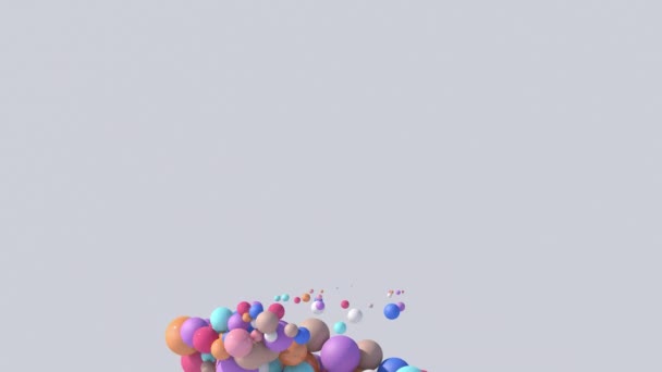 Espiral Con Bolas Colores Animación Abstracta Render — Vídeo de stock