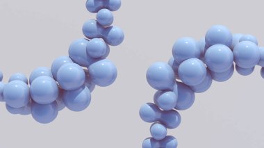 Two abstract blue circle shape morphing. 3d render.	