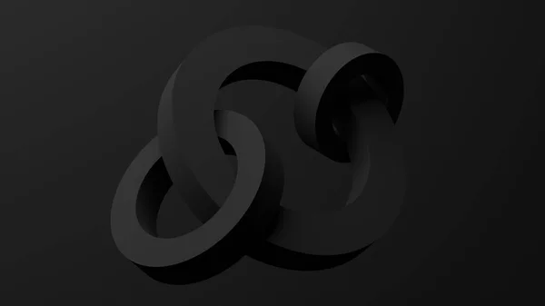 Schwarze Kreisformen Schwarzer Hintergrund Abstrakte Monochrome Illustration Renderer — Stockfoto