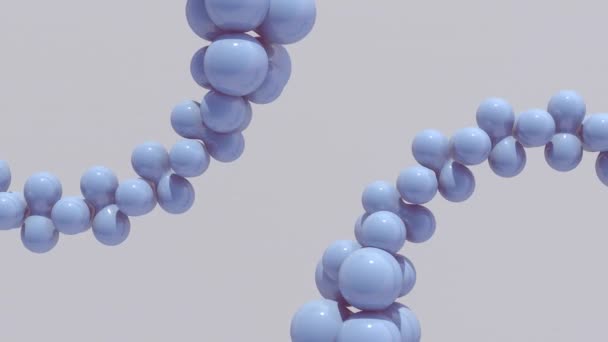 Twee Blauwe Glanzende Cirkelvormige Vormen Abstract Animatie Render — Stockvideo