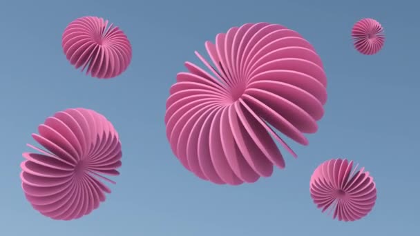 Рожеві Текстуровані Форми Кола Обертаються Абстрактна Анімація Рендеринг — стокове відео