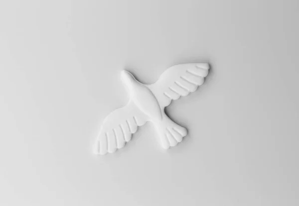 平和の鳥だ 砂糖のペースト型で作られた鶏 ペイストリー クラフト — ストック写真