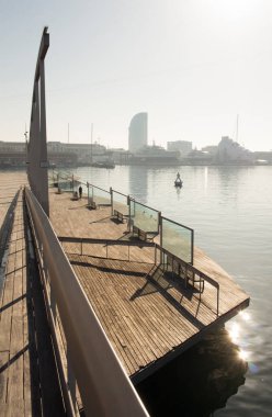 Moll de la Fusta, Barselona Limanı, Katalonya. İspanya.