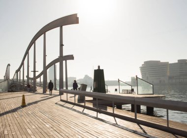 Moll de la Fusta, Barselona Limanı, Katalonya. İspanya.