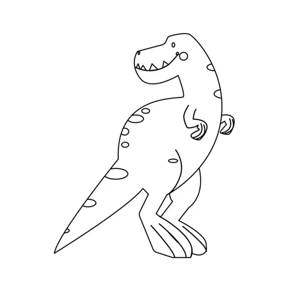 Vector Funny Rex Coloring Page 바탕에 고립된 — 스톡 벡터