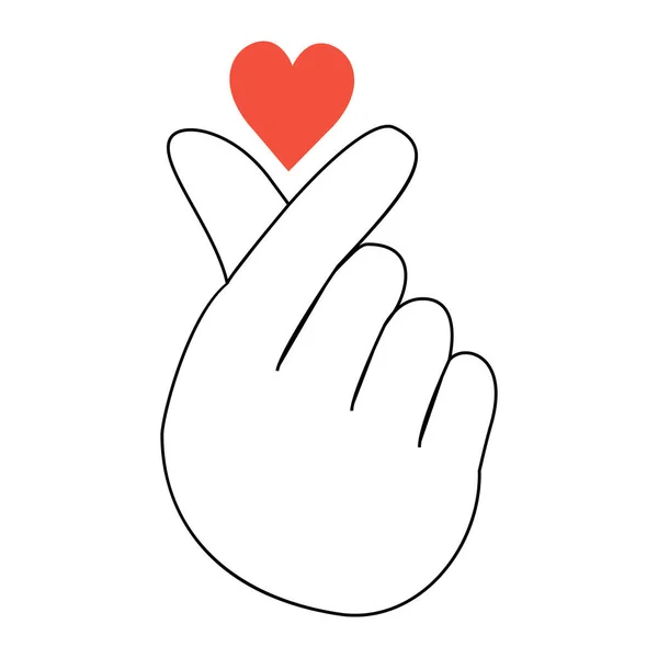Koreanisches Finger Herz Vektor Kpop Modernes Liebessymbol — Stockvektor