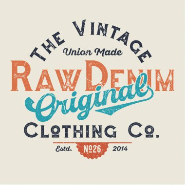 The Vintage Raw Denim - Yazdırma için Tee Design