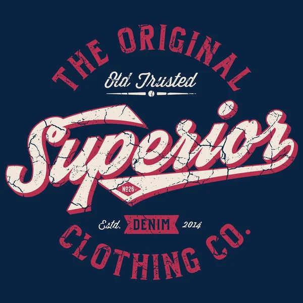 Original Superior Clothing Tee Design För Tryck — Stock vektor