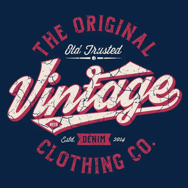 Orijinal Vintage Giyim Şirketi Baskı Için Tee Design — Stok Vektör