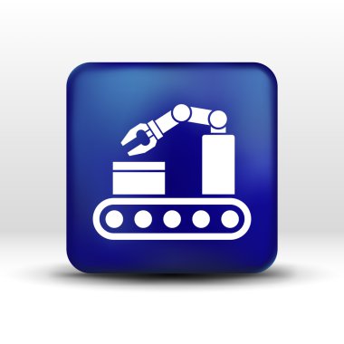 Robot üretim simge vektör düğme logo simge kavramı