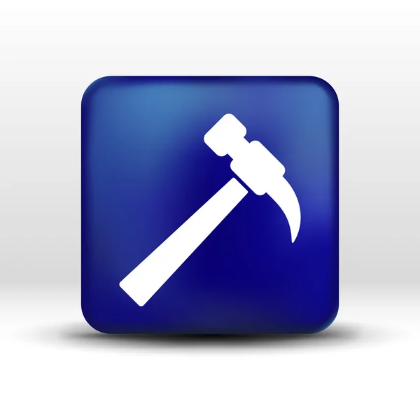 Hammer icon vector button logo symbol concept — Stock Vector