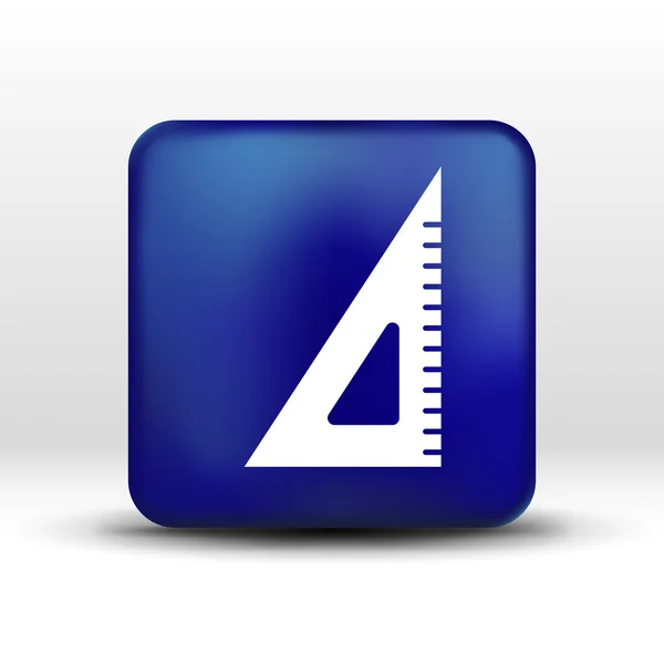 Cetvel üçgen simgesini düğme logo simge kavramı — Stok Vektör