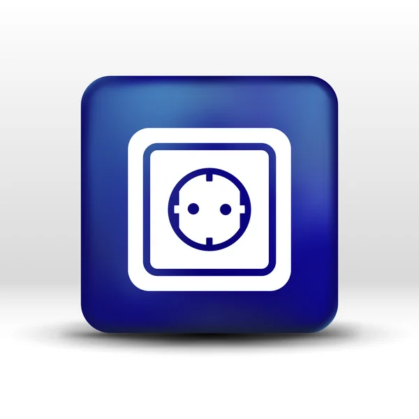 Электрический выходной значок векторной кнопки логотип символа — стоковый вектор