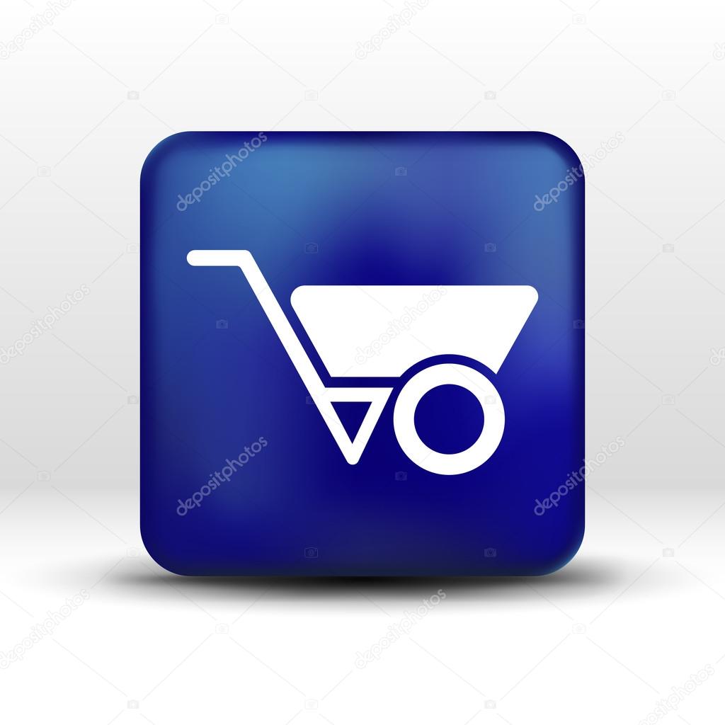 Wheelbarrow icon vector button logo symbol concept.