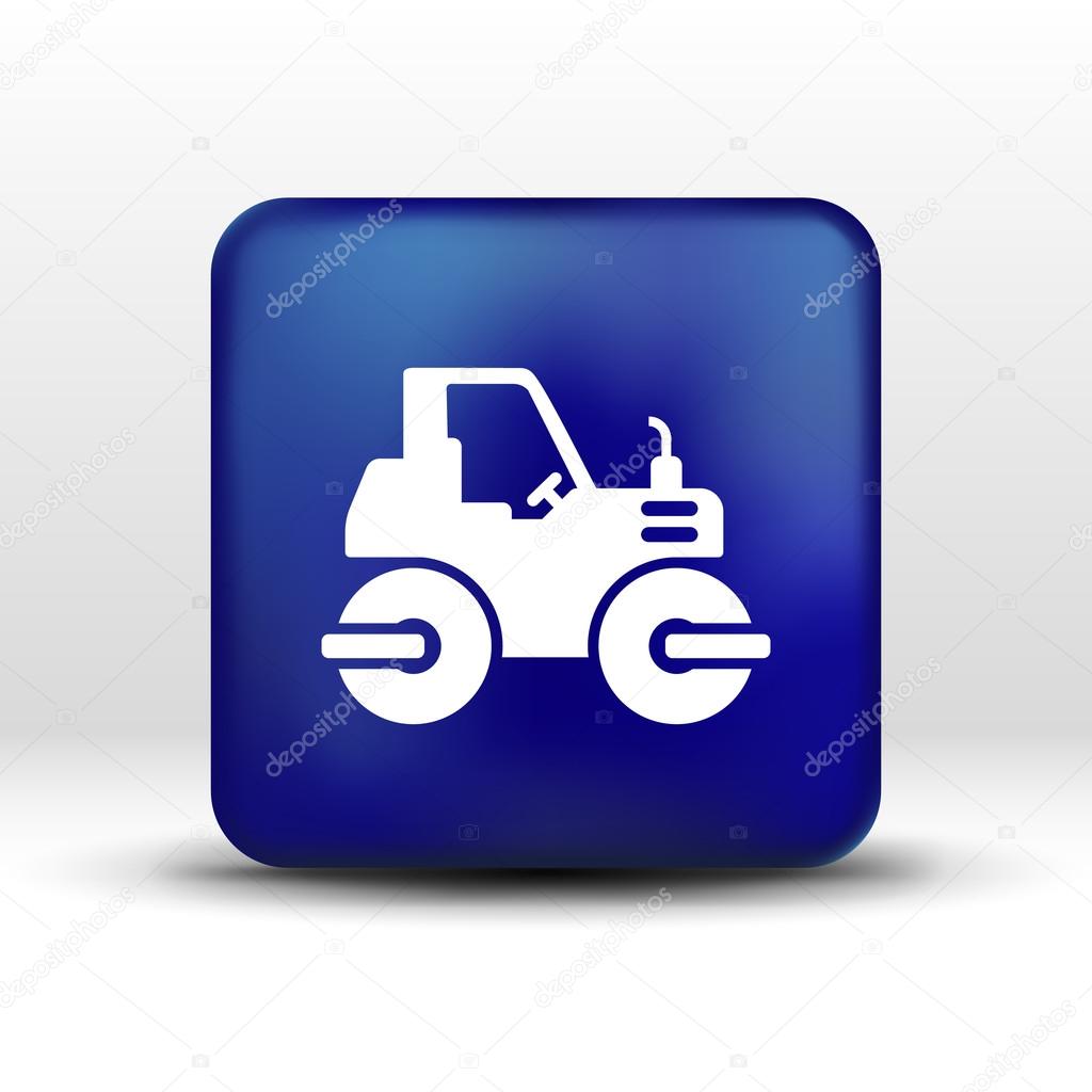 Rammer Major Construction Rink Asphalt icon vector button logo symbol concept.