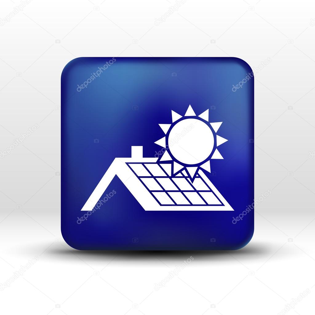 solar panels roof icon vector button logo symbol concept