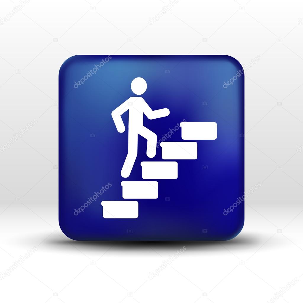 man on stairs icon vector button logo symbol concept