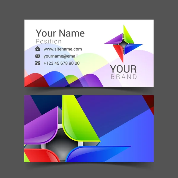 Carte de visite multicolore décorative abstraite pour le logo de votre entreprise — Image vectorielle